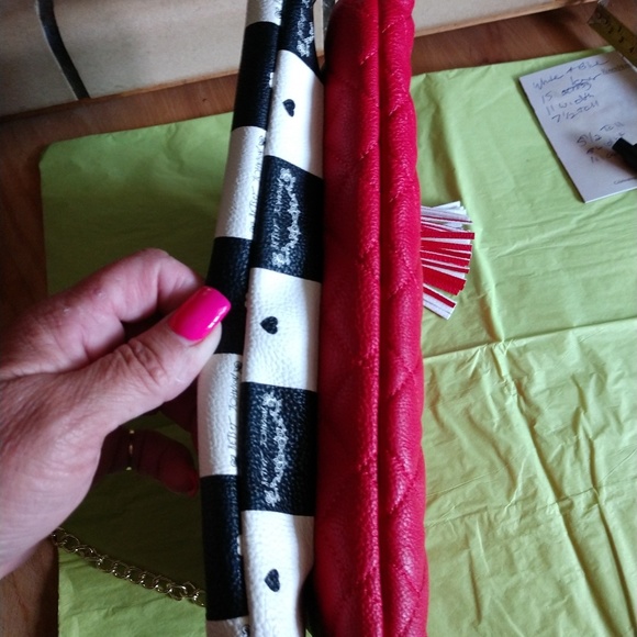 Super cute black white and red Betsey Johnson cros - Picture 4 of 7